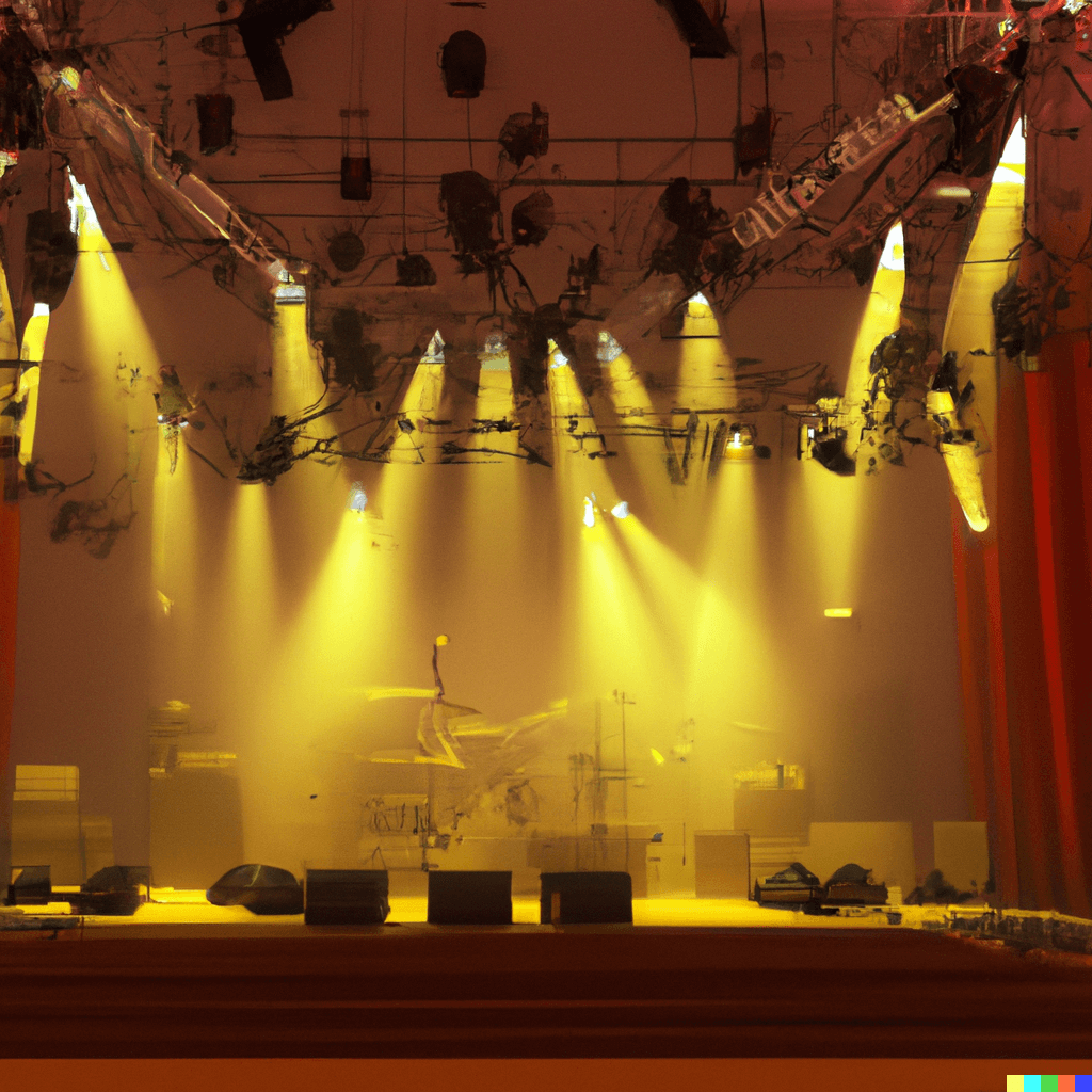 artists rendering of a music stage  Steve Hackett