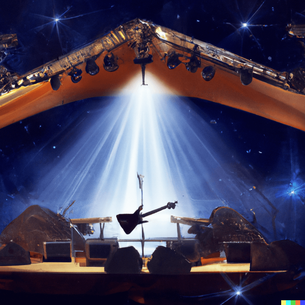 artists rendering of a music stage  Kirk Fletcher Band