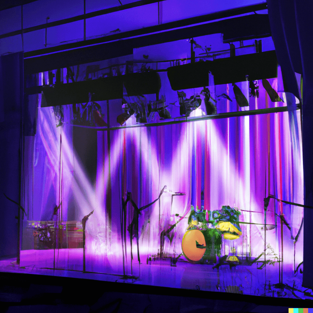 artists rendering of a music stage  2nd Annual Mike Lust Holiday Extravaganza and Bazaar with Mike Lust