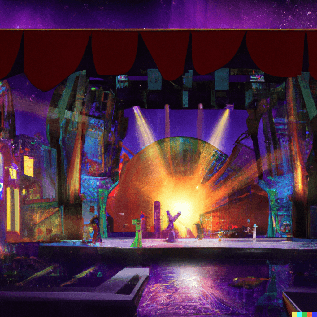 artists rendering of a music stage  The Fab Four: The Ultimate Tribute