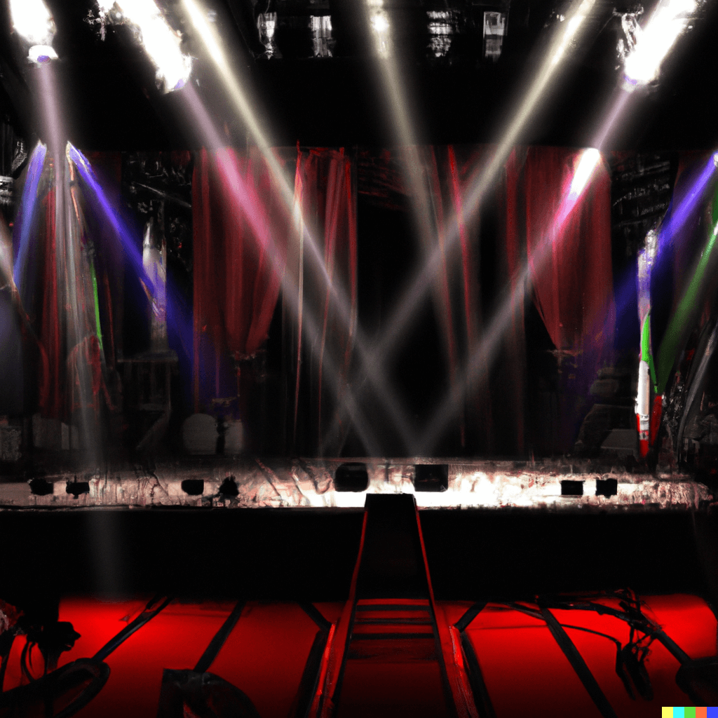artists rendering of a theatrical live event Sheng Wang